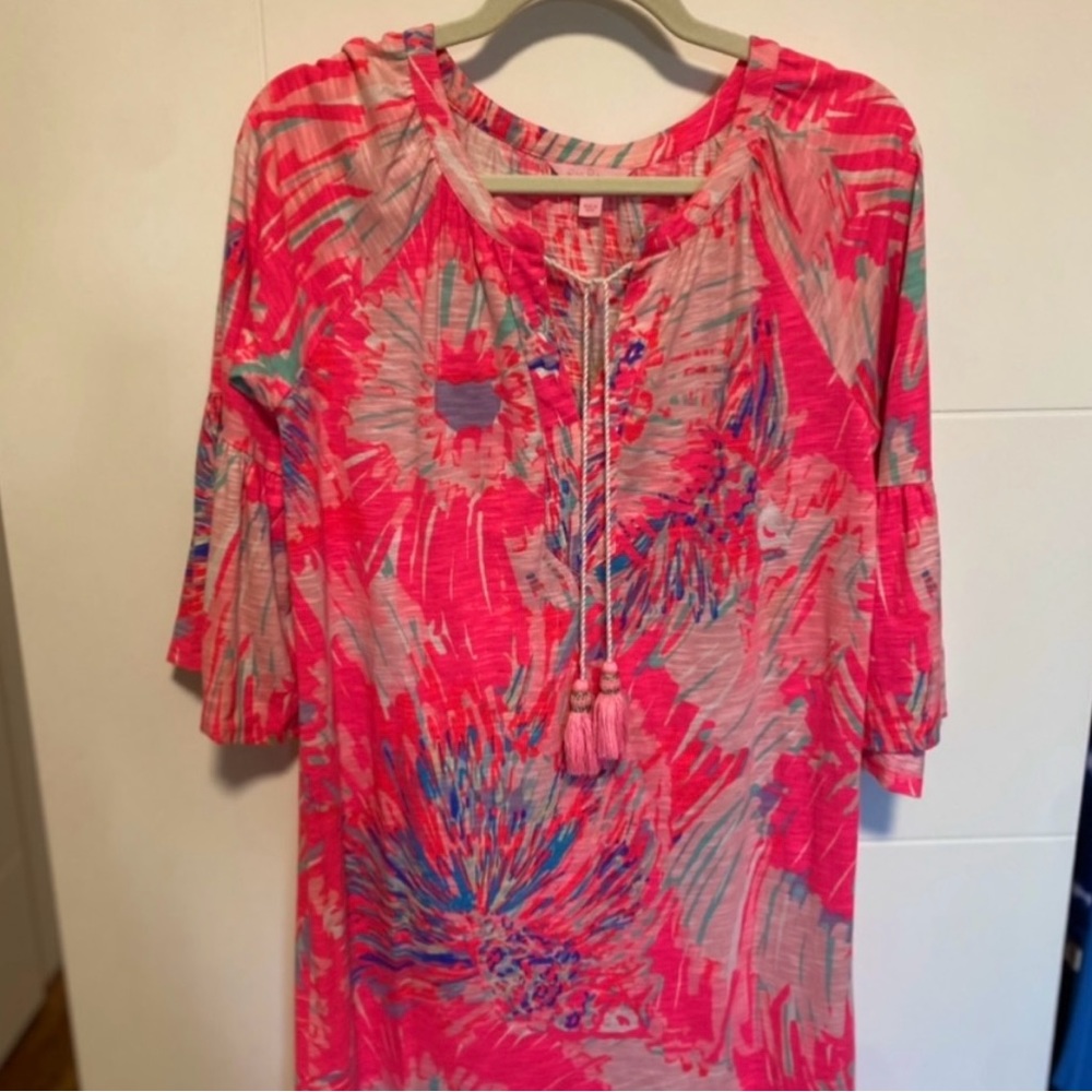 Lilly Pulitzer Small Cotton Pink Multicolored Tunic Dress NWOT